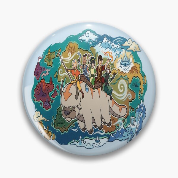 Item preview, Team Avatar World Map Flying Appa Graphic Art designed and sold by Fine-Arts-Lab.