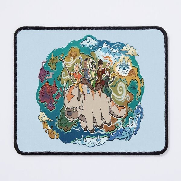 Item preview, Team Avatar World Map Flying Appa Graphic Art designed and sold by Fine-Arts-Lab.
