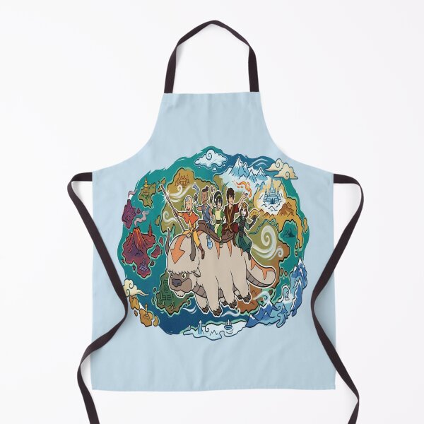 Item preview, Team Avatar World Map Flying Appa Graphic Art designed and sold by Fine-Arts-Lab.