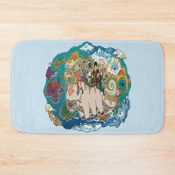 Item preview, Team Avatar World Map Flying Appa Graphic Art designed and sold by Fine-Arts-Lab.