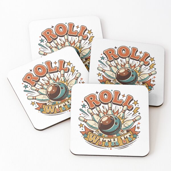 Item preview, Roll With It Retro Bowling Vintage Sports Design designed and sold by Mellow Doodle Co..