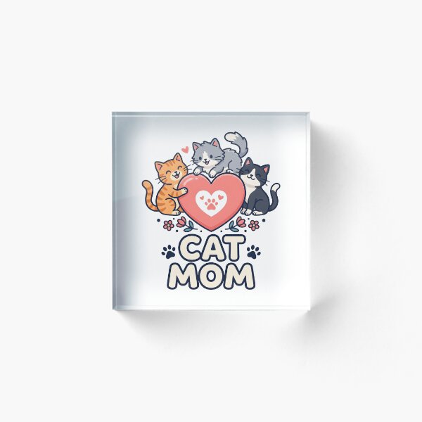 Item preview, Cat Mom Heart Trio designed and sold by Flamocha.