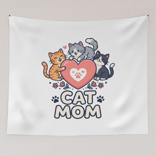 Item preview, Cat Mom Heart Trio designed and sold by Flamocha.