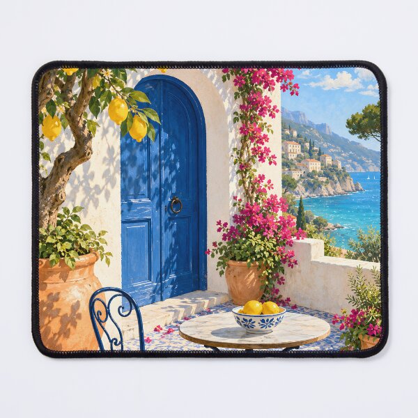 Item preview, Sunlit Mediterranean Lemon Courtyard by the Sea designed and sold by Jaani-T.