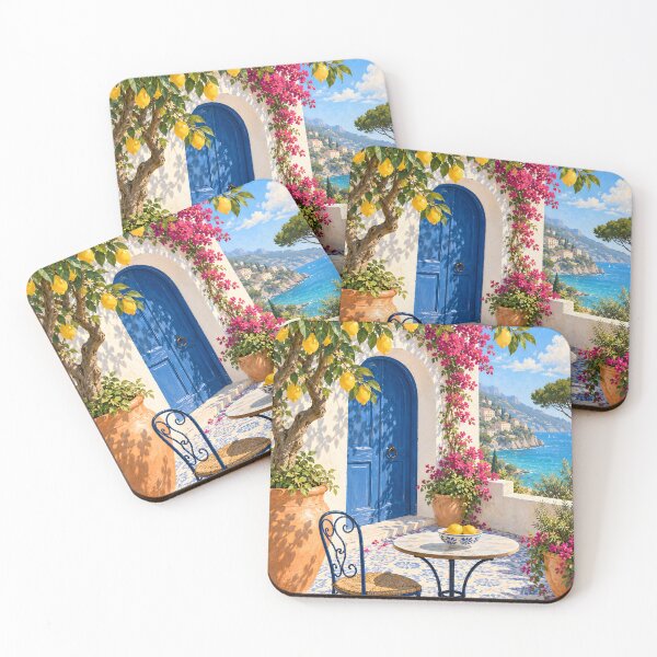 Item preview, Sunlit Mediterranean Lemon Courtyard by the Sea designed and sold by Jaani-T.