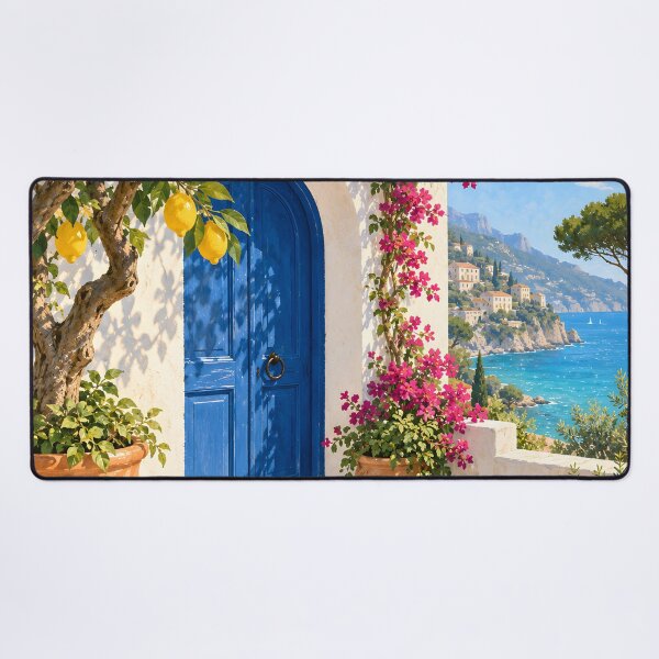Item preview, Sunlit Mediterranean Lemon Courtyard by the Sea designed and sold by Jaani-T.