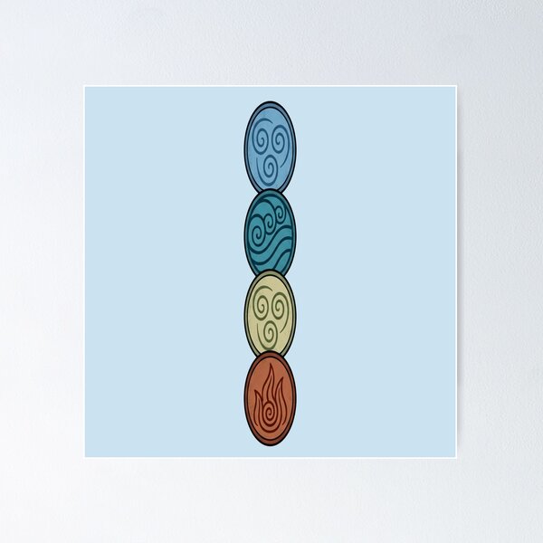 Item preview, Four Elements Vertical Bending Symbols Avatar Art designed and sold by Fine-Arts-Lab.
