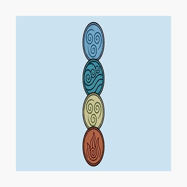 Item preview, Four Elements Vertical Bending Symbols Avatar Art designed and sold by Fine-Arts-Lab.