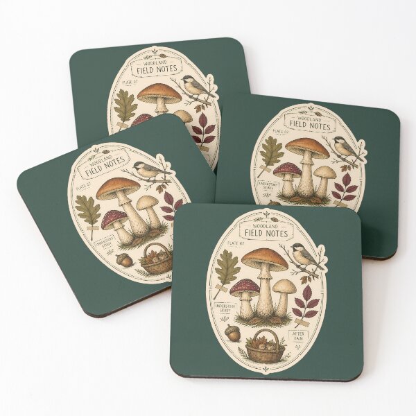 Item preview, Woodland Field Notes Mushroom Bird Art designed and sold by Fun2Fentastic.