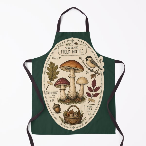 Item preview, Woodland Field Notes Mushroom Bird Art designed and sold by Fun2Fentastic.