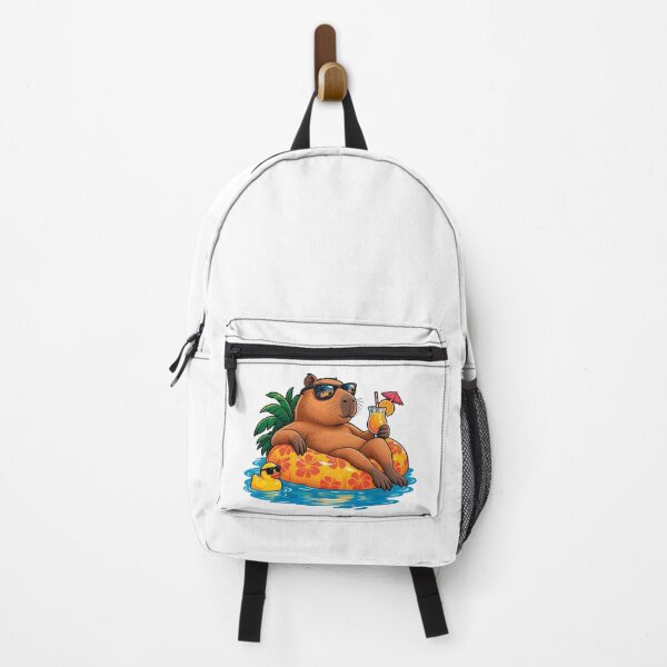 Item preview, Chilling Capybara Summer Vacation Pineapple Pool Float designed and sold by CrazySzoopWorld.