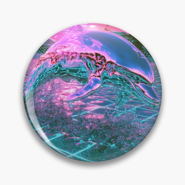 Item preview, Synthwave Chrome Dolphin 80s Vaporwave Sunset designed and sold by lovesicklotus.