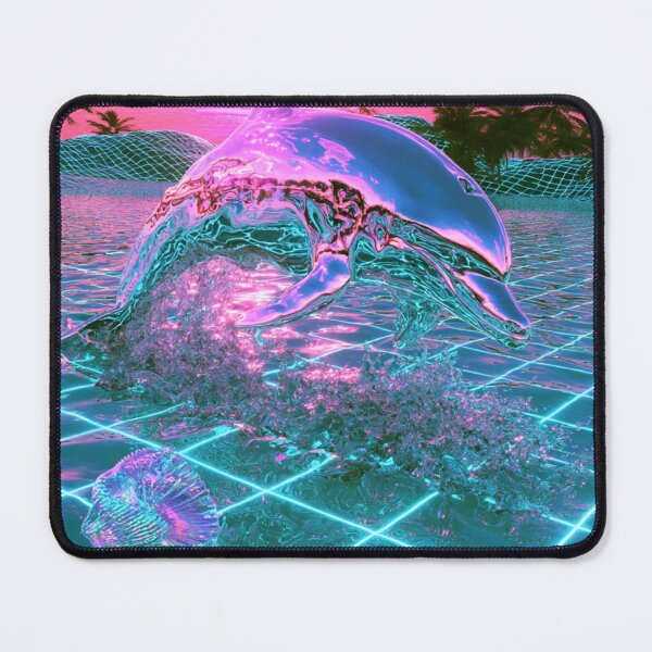 Item preview, Synthwave Chrome Dolphin 80s Vaporwave Sunset designed and sold by lovesicklotus.