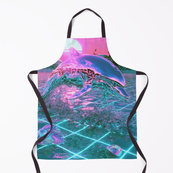 Item preview, Synthwave Chrome Dolphin 80s Vaporwave Sunset designed and sold by lovesicklotus.