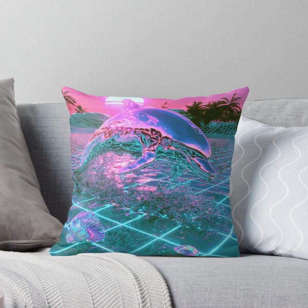 Item preview, Synthwave Chrome Dolphin 80s Vaporwave Sunset designed and sold by lovesicklotus.