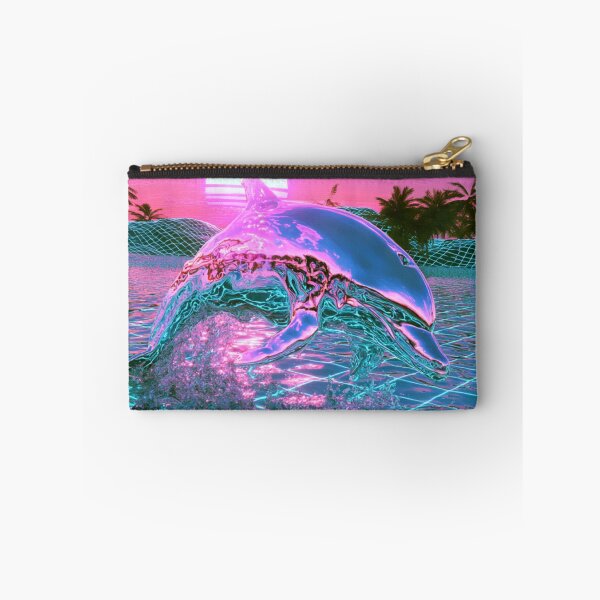 Item preview, Synthwave Chrome Dolphin 80s Vaporwave Sunset designed and sold by lovesicklotus.