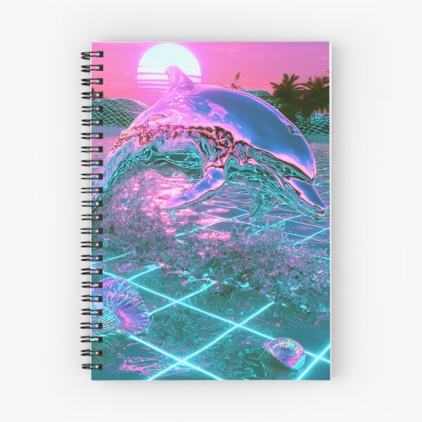 Item preview, Synthwave Chrome Dolphin 80s Vaporwave Sunset designed and sold by lovesicklotus.