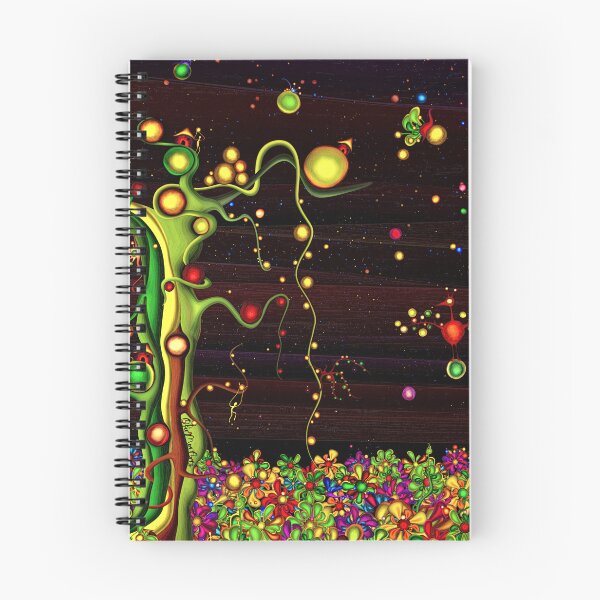 Item preview, Psychedelic dream journal - Glowing cosmic garden notebook designed and sold by Ofir mor.