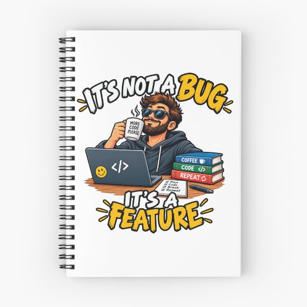 Item preview, It's Not A Bug It's A Feature Funny Programmer designed and sold by CrazySzoopWorld.