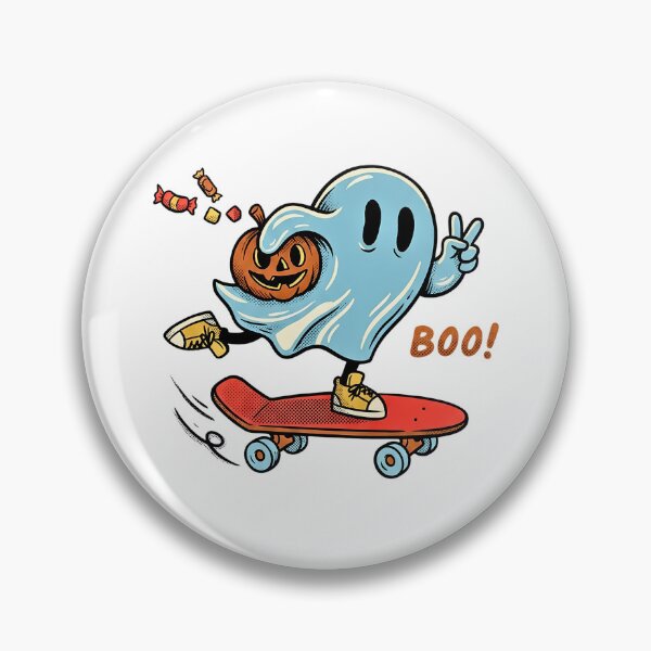Item preview, Skateboarding Ghost Halloween Jack-O-Lantern designed and sold by Steele-Art.