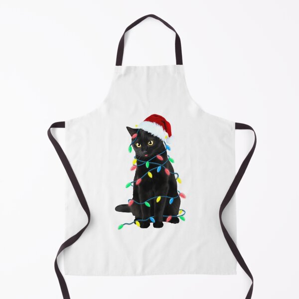 Item preview, Black Cat Christmas Led Lights Xmas Tree Kitten In Santa Hat Funny Gift designed and sold by AmericanCustom.