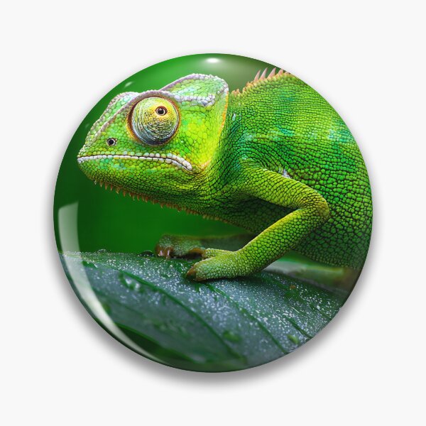Item preview, Vibrant Green Chameleon on Leaf in Nature Scene designed and sold by Artessie.