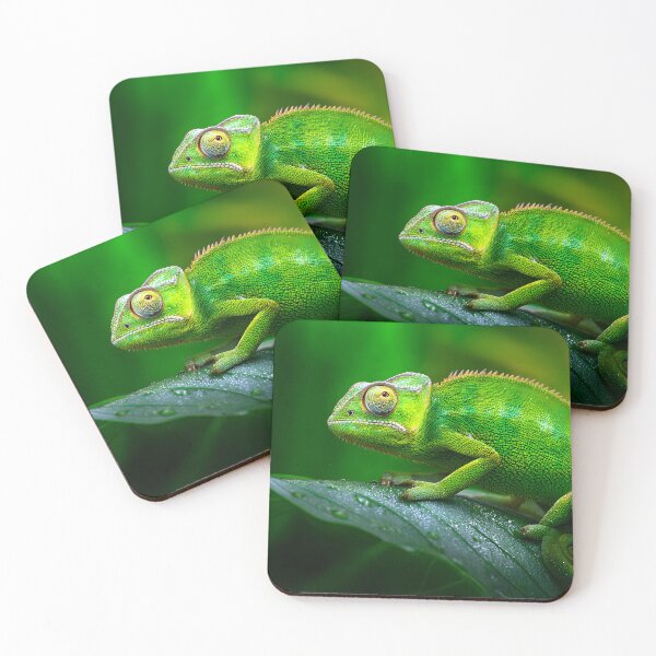 Item preview, Vibrant Green Chameleon on Leaf in Nature Scene designed and sold by Artessie.
