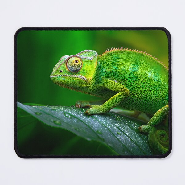 Item preview, Vibrant Green Chameleon on Leaf in Nature Scene designed and sold by Artessie.