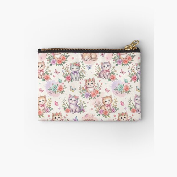 Item preview, Pastel Kitten Floral Rose Nursery Textile Pattern Art designed and sold by ShivCraftStudio.