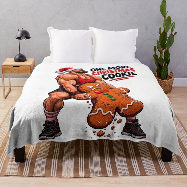 Item preview, One More Christmas Cookie Funny Bodybuilding Gym Santa designed and sold by CrazySzoopWorld.
