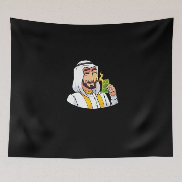 Item preview, Cartoon Arab Billionaire Chilling With Cigar Sticker designed and sold by BodoFunke.