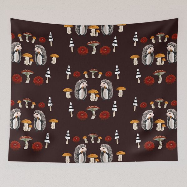 Item preview, Hedgehogs love mushrooms  designed and sold by susiscauldron.