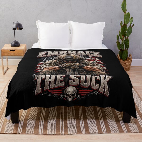 Item preview, Embrace The Suck Military Soldier Patriotic Veteran Quote designed and sold by CrazySzoopWorld.