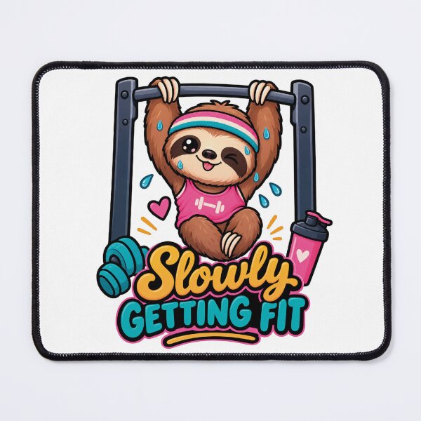 Item preview, Slowly Getting Fit Funny Sloth Gym Workout designed and sold by CrazySzoopWorld.