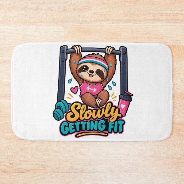 Item preview, Slowly Getting Fit Funny Sloth Gym Workout designed and sold by CrazySzoopWorld.