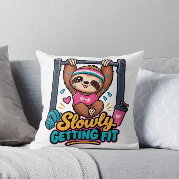 Item preview, Slowly Getting Fit Funny Sloth Gym Workout designed and sold by CrazySzoopWorld.