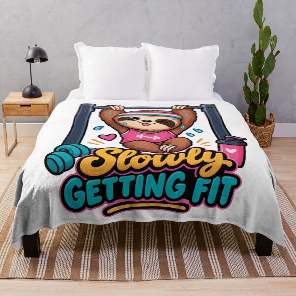 Item preview, Slowly Getting Fit Funny Sloth Gym Workout designed and sold by CrazySzoopWorld.