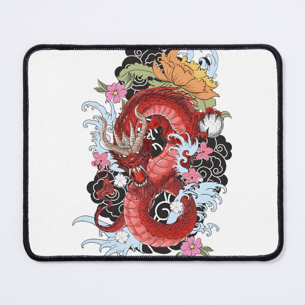 Item preview, Chinese Red Dragon Lung Symbol Tattoo Design with Traditional Asian Dragon Art designed and sold by laxxers.