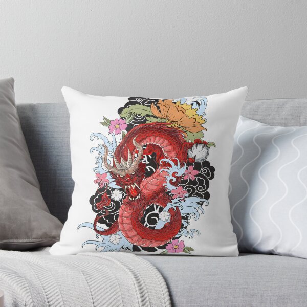 Item preview, Chinese Red Dragon Lung Symbol Tattoo Design with Traditional Asian Dragon Art designed and sold by laxxers.