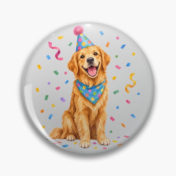 Item preview, Celebrating Golden Retriever with Party Confetti designed and sold by hattie's.