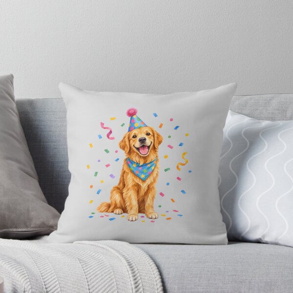 Item preview, Celebrating Golden Retriever with Party Confetti designed and sold by hattie's.