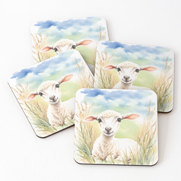 Item preview, Cute Watercolor Lamb in Meadow Grass designed and sold by Hackl20.