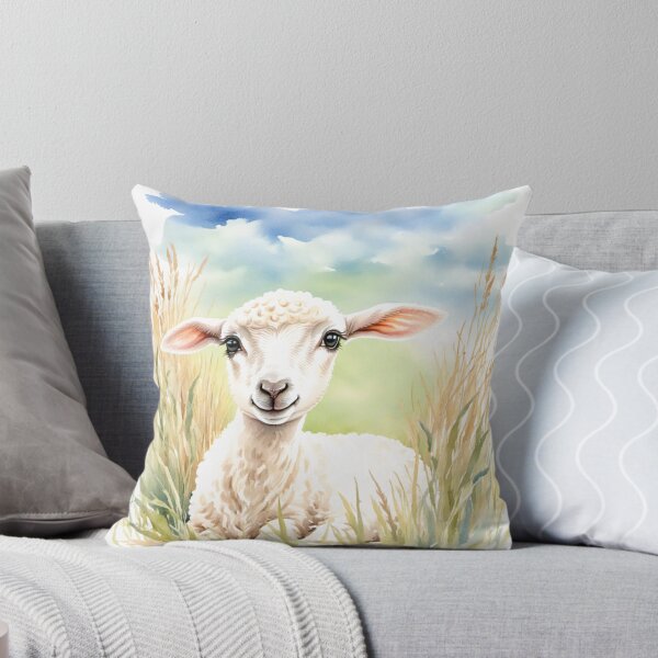 Item preview, Cute Watercolor Lamb in Meadow Grass designed and sold by Hackl20.