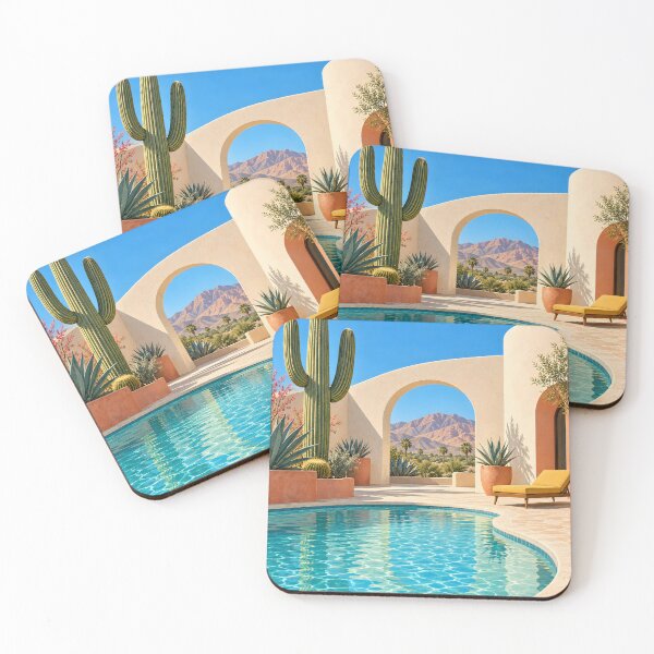 Item preview, Bright Mid-Century Desert Cactus Poolside designed and sold by Jaani-T.