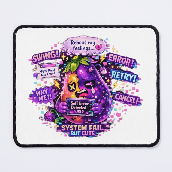 Item preview, Soft Error Detected Glitch Eggplant designed and sold by Sommium .