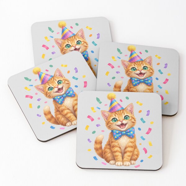 Item preview, Festive Orange Cat with Party Hat and Bow Tie designed and sold by hattie's.