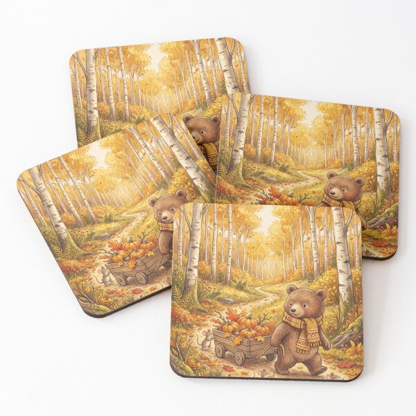 Item preview, Little Bear Pumpkin Harvest - Whimsical Woodland Storybook Art designed and sold by MissoStudio.