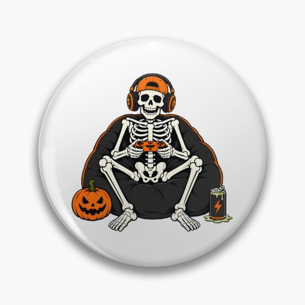 Item preview, Gaming Skeleton Halloween Beanbag Energy Drink designed and sold by OlyvieArt.