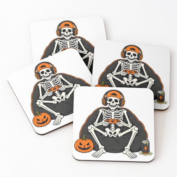 Item preview, Gaming Skeleton Halloween Beanbag Energy Drink designed and sold by OlyvieArt.