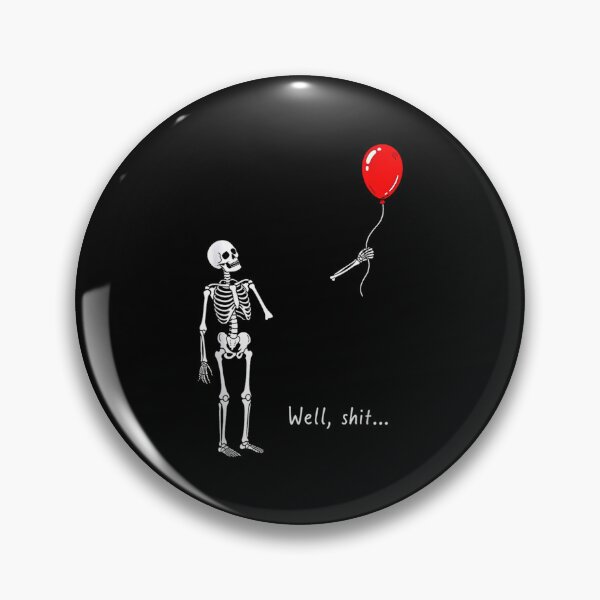 Item preview, Well Shit Funny Skeleton Chasing Pumpkin Balloon Halloween designed and sold by HPGAMERr.